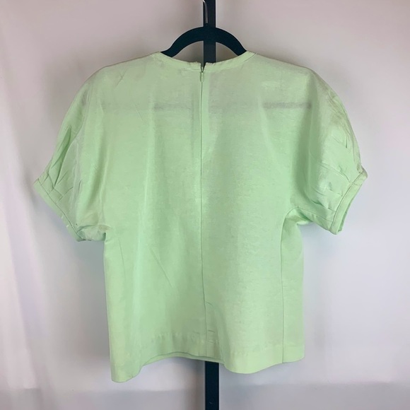 Club Monaco Mint Green Sculptured Sleeve Top with Back Zipper Size Small - Picture 5 of 10